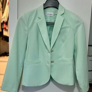 Calvin Klein Mint Green Cropped Blazer Size 6P